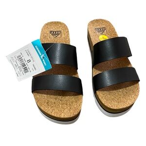 Reef Women's Cushion Vista Hi Sandal Black Size 8